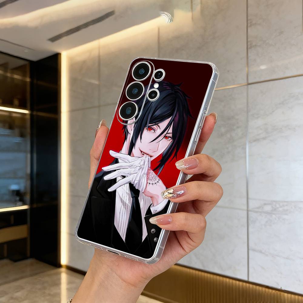 Классическое аниме-B--Черный дворецкий Чехол для телефона для Samsung S25, S24, S21, S22, S23, S30, Ultra, S20, Plus, Fe, Lite Прозрачный чехол