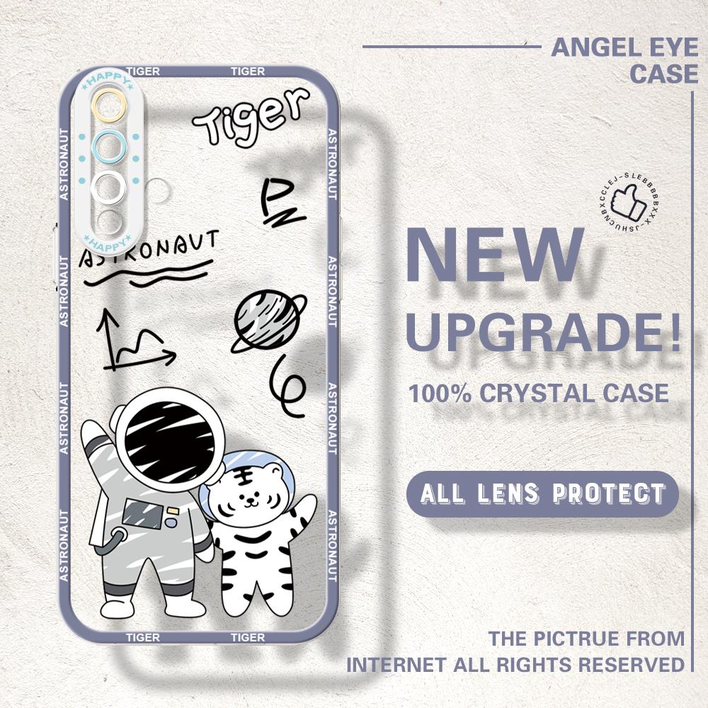 Shockproof Cartoon Astronaut Crystal Case Full Cover Camera Protection Transparent Soft Phone Casing for Huawei Honor iPhone Infinix Tecno