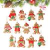 12 шт. Рождественские пряничные человечки, украшения для рождественской елки, подвесные украшения в виде пряничной куклы для праздничного декора дома