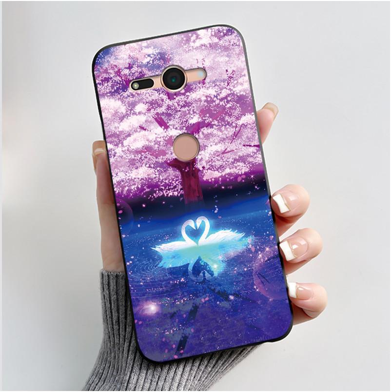 Для Sony Xperia XZ2 Compact H8324 H8314 Чехол Эстетичный Модный Милый Мультяшный Кот Ударопрочный Черный Силиконовый Мягкий Тонкий Задняя Крышка