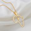 Anniyo African Map With Cross Pendant Necklaces Stainless Steel Jewelry for Women Girls Ghana Nigeria Congo Zimbabwe @368821