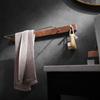Solid Wood Bathroom Towel Bar Brushed Gold Towel Rack Wall Hanging Coat Hook Bathroom Storage Rack 30cm-45cm Towel Rod