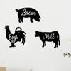 Classic 3 Pieces Metal Cow Pig and Rooster Wall Decor Black Animal Kitchen Decor Three Pieces Metal Animal Decor Cow Pig Rooster