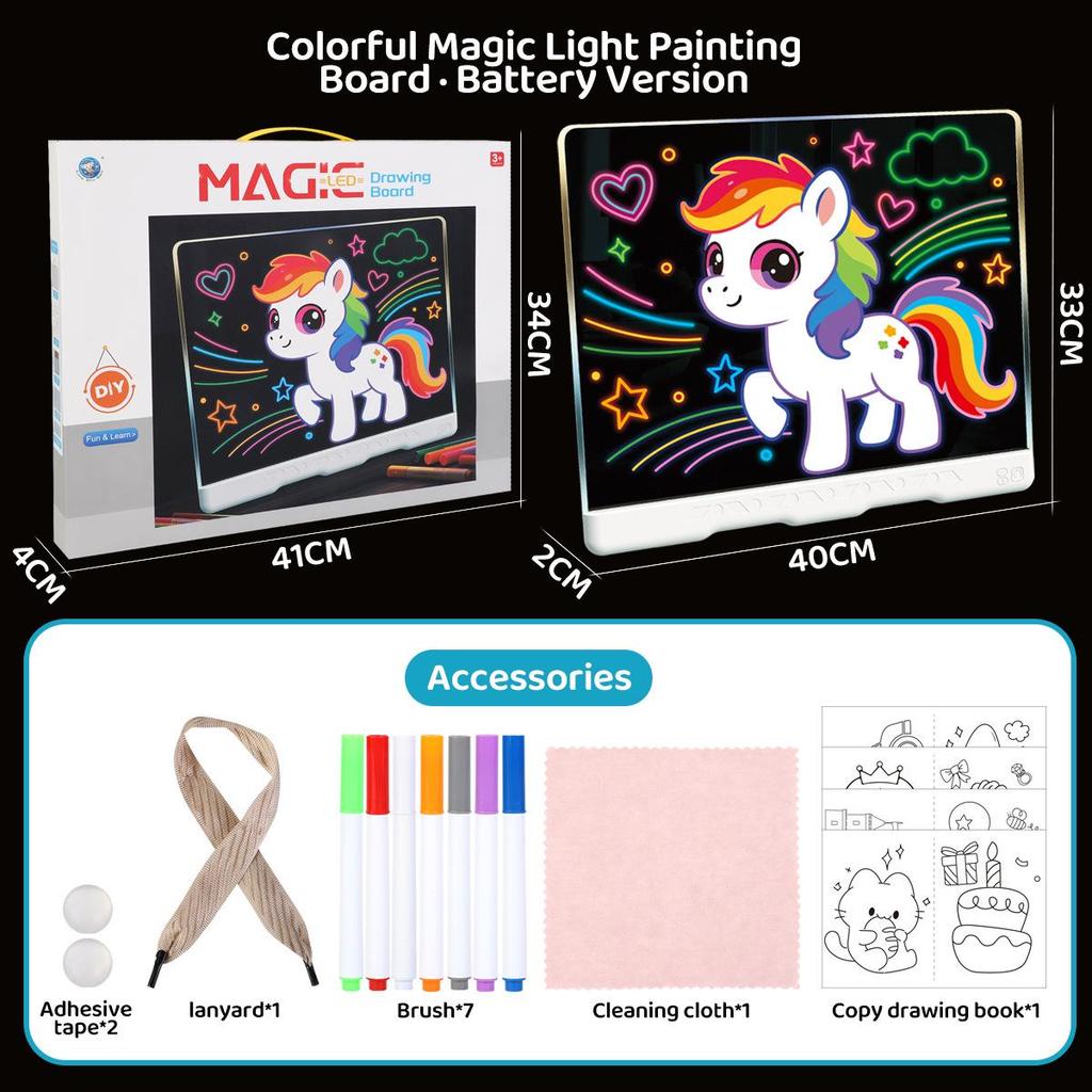 Hand-Painted Erasable Luminous Acrylic Message Board - Anti-Scratch Advertising Display