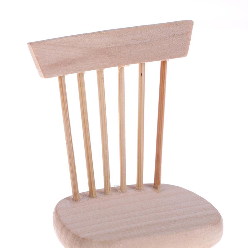 1Set Dining Table Chair Model 1:12 Dollhouse Mini Wooden Furniture Toy Set