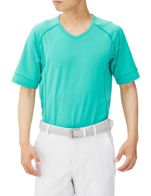 Мужская футболка с коротким рукавом и V-образным вырезом Ping Apparel [Серия AddElm] (Добавить.03/буст: Поддержка тела) / Тренировка для гольфа / 621-4167213 111_Бирюзовый, 3XL