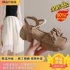 Fairy wind platform sandals female outer wear summer new 2025 soft sole student height increase small sandals