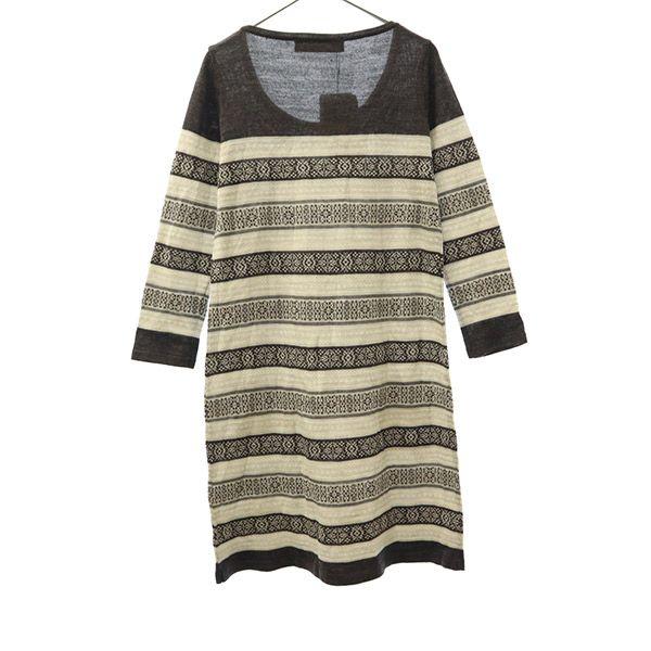 Unused Jewel Changes Overall Handle Long Sleeve Knit One Piece Free Gray Women Used