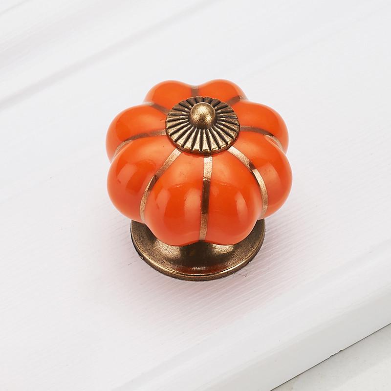 Pumpkin Ceramic Handles 40mm Drawer Knobs Cupboard Door Pulls Furniture Handle