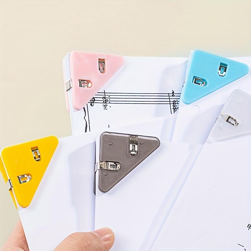 10-Pack Triangle Binder Clips, Large Capacity Multi-Purpose Plastic Paper Clamps, Office and School Document Organizer Clips, Folder File Holders