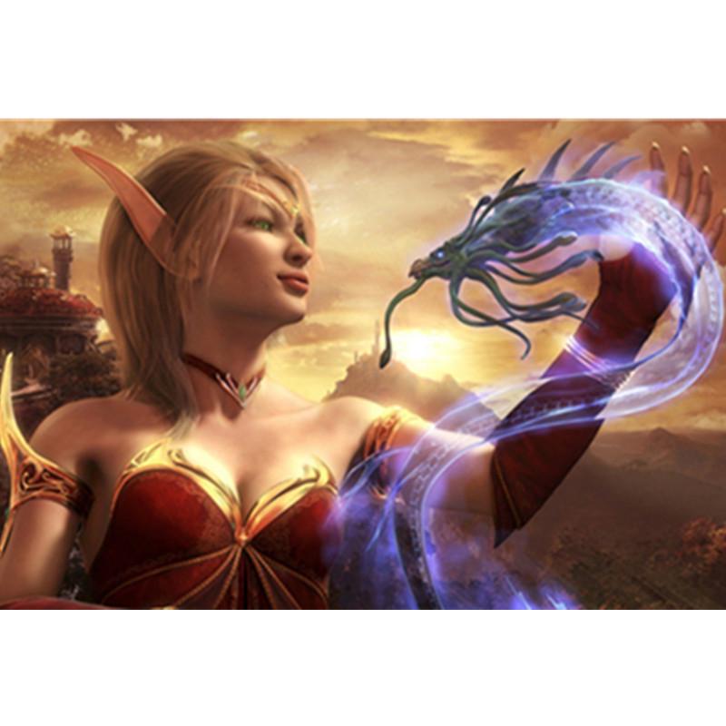 Полный 5D Diy Алмазная картина Женщина и Дракон Вышивка Крестом Домашний Декор Ручной Подарок