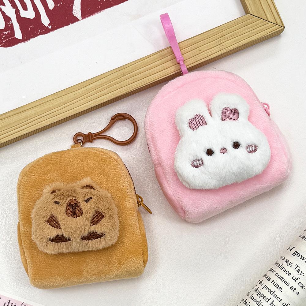 Кошелек для монет Capybara Plush: Милая мультяшная сумка для наушников и мини-подвеска для школьной сумки