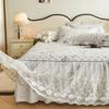 Хлопковое двойное кружевное покрывало для спальни с цветочным принтом, корейское нескользящее пылезащитное покрывало, студенческое постельное белье, одинарный двойной наматрасник, защита