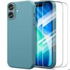Protective Case - BOOLING - for iPhone 17 - Soft Silicone Anti-Scratch Green Blue - 2 Glass Screens