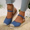 Women Closed Toe Wedge Sandals Espadrilles Platform Sandals Summer Buckle Strap Gladiator Shoes Woman Sandalias De Mujer