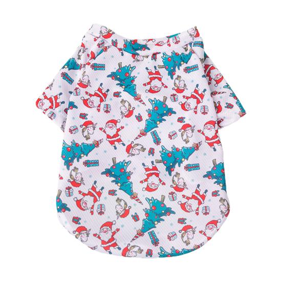 Футболка для домашних животных, моющийся принт, прочный мягкий наряд, свитер для собаки с рождественскими элементами
