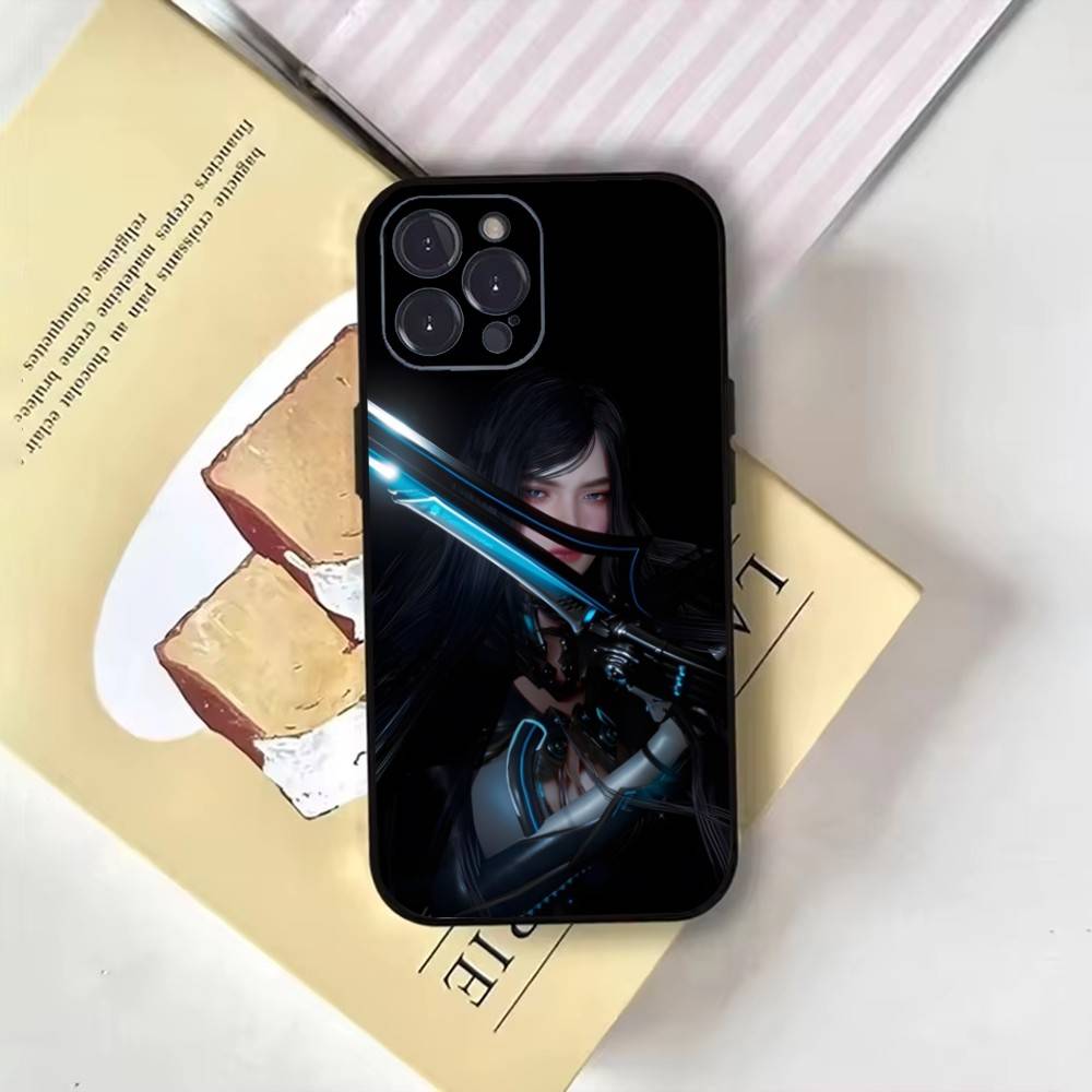 Чехол для телефона Stellar Blade для iPhone 17, 16, 15, 14, 13, 12, 11 Plus, Pro Max, Мягкий черный чехол