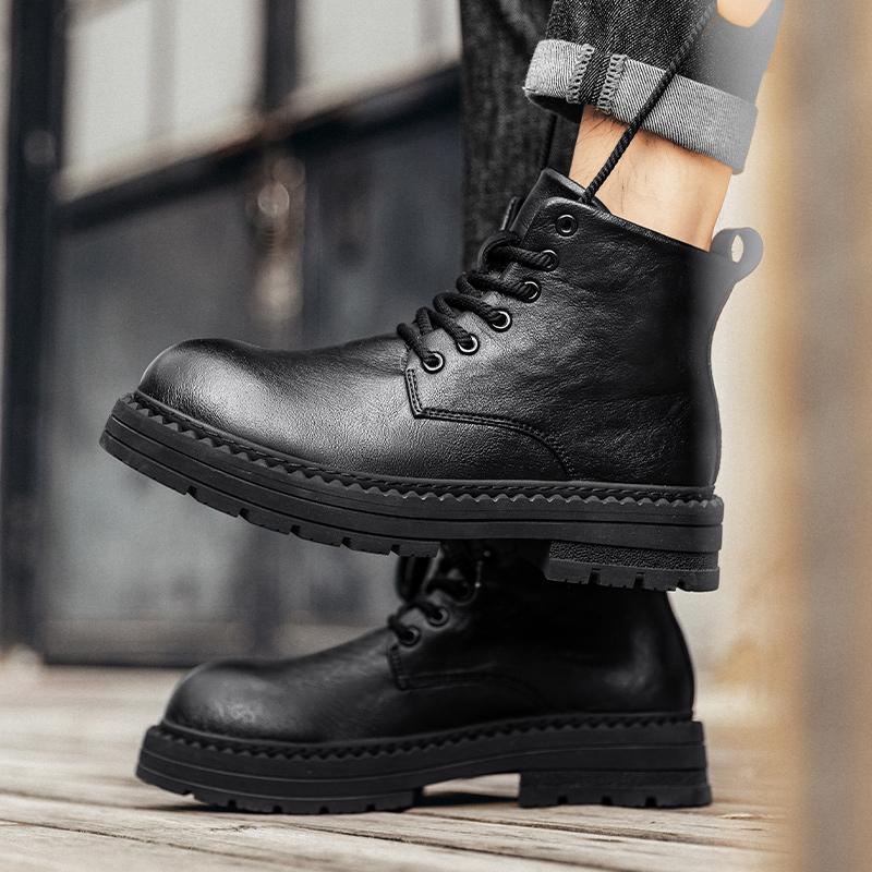 Модные горячие осенние и зимние мужские ботинки ретро классика британский стиль повседневные уличные мотоциклетные качественные деловые офисные кожаные ботинки