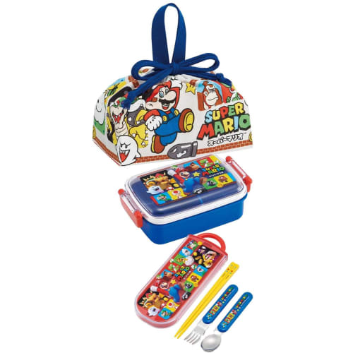 Skater Children's Drawstring Lunch Bag, Made In Japan, Super Mario 23, Boys' KB7-A