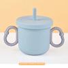Double Handle Baby Training Cup Portable Toddlers Straw Water Bottle  Liquid Feed