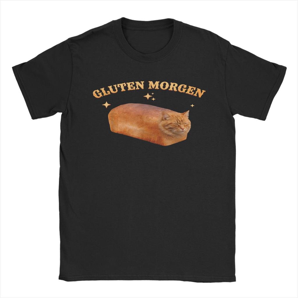Gluten Morgen Funny Cat Silly Cats Kitten Weird Sarcastic TShirt For Unisex Unisex Cool 100 Cotton Tees T Shirts 4xl 5xl 6xl Tops