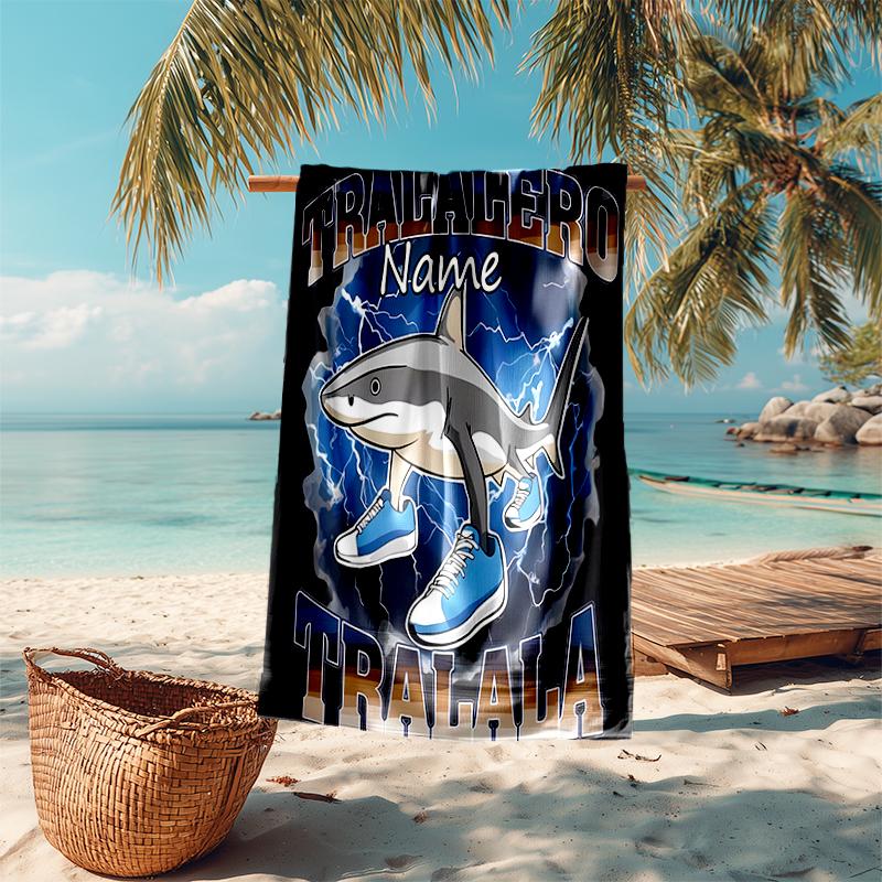 Personalized customized proof beach towel with Italian Brainrot animal pattern - soft, absorbent,quick-drying,perfect swimming,camping&bathing