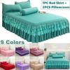 9 Colors Ruffle Lace Skirt Bedspread Home Textile Solid Bed Skirt Bedroom Coverlets Bedspreads Sheets Dust Cover Bedding