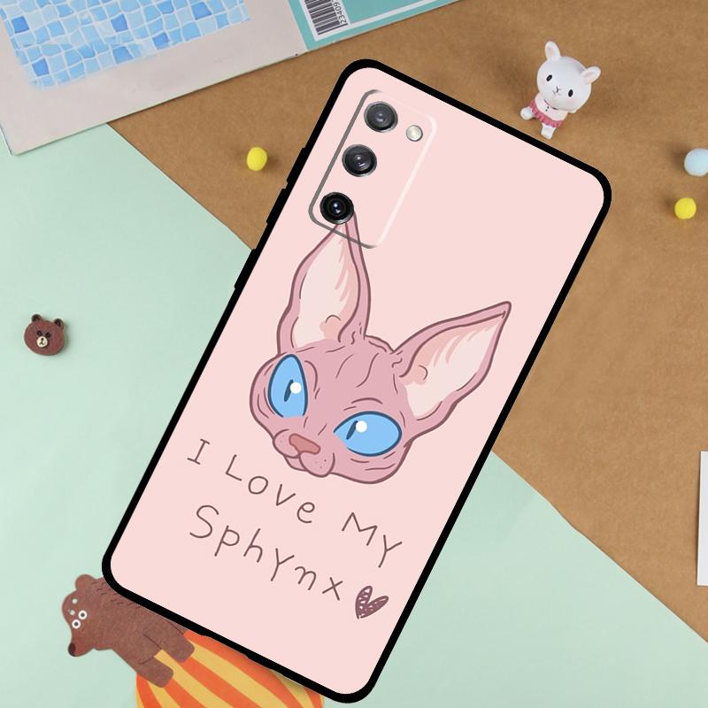 Sphynx Cat Soft Case For Samsung Galaxy S25 Ultra S9 S10 S20 S21 S22 S23 S24 Plus S24 FE Funda Cover