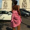 African new women's clothing fashion temperament sleeveless neck plaid top European and American foreign style pleated skirt two-piece set