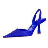 2025 New Black Pointed French Temperament Thin Heel Women's Shoes Blue High Heel Niche Design Empty Single Shoes
