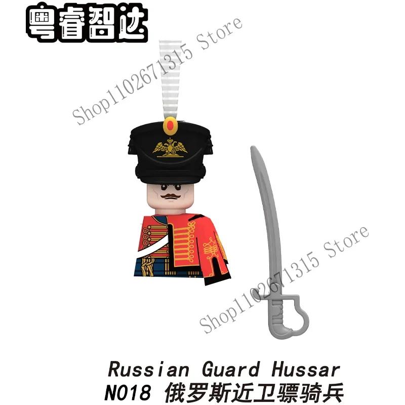 Napoleonic Wars Military Soldiers Building Blocks British France Prussia Cavalry Army Russian Infantry Figures Bricks Kids Toys