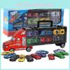 Прочный Детский Транспорт Автовоз Полуприцеп с 12 Мини-Машинками Подарочный Набор