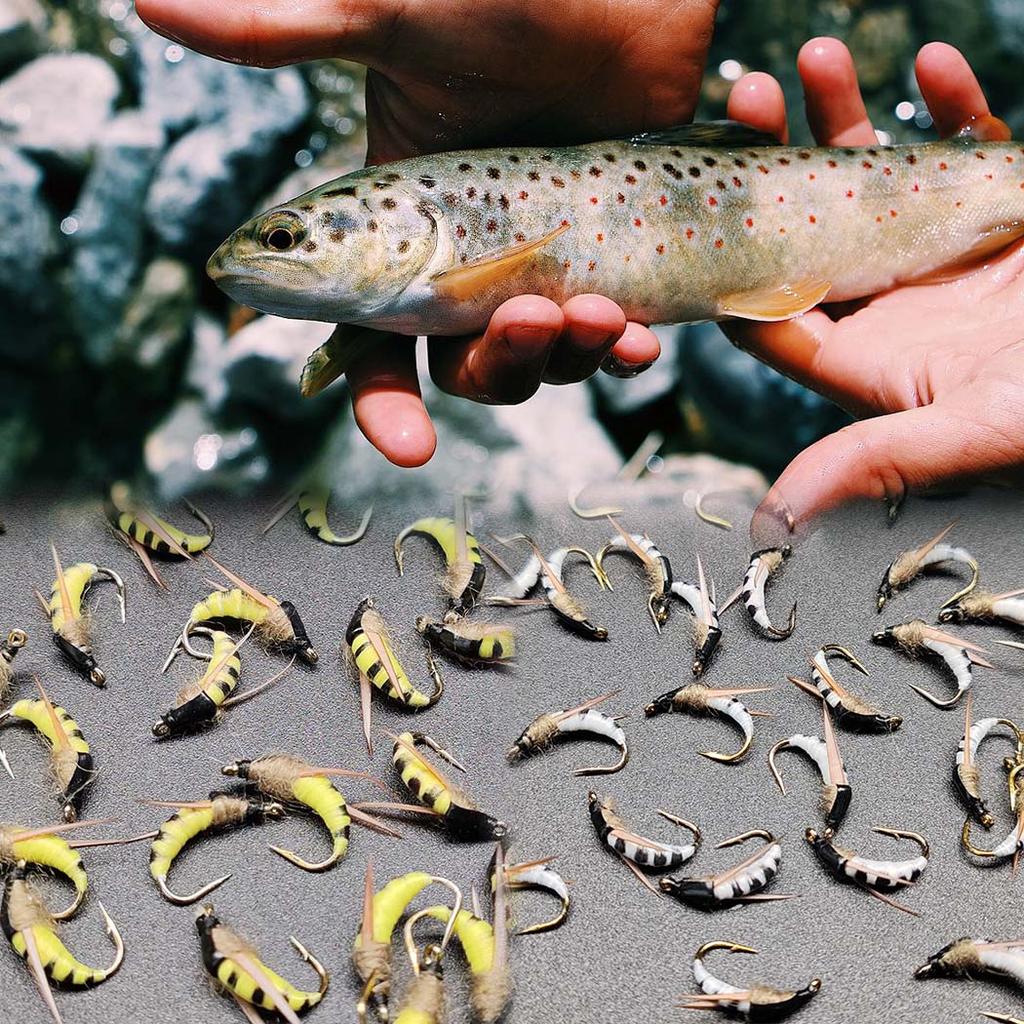 5/10 шт. нахлыстовая мушка-приманка для форели | 2 разноцветных нахлыстовых мушки | Сухие мушки, желтые и белые мотыльки-материал искусственное перо и вискоза