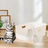 Cat Litter Box High Sided Large Pet Supplies Cage Splashproof Pan Open Top for Kitten