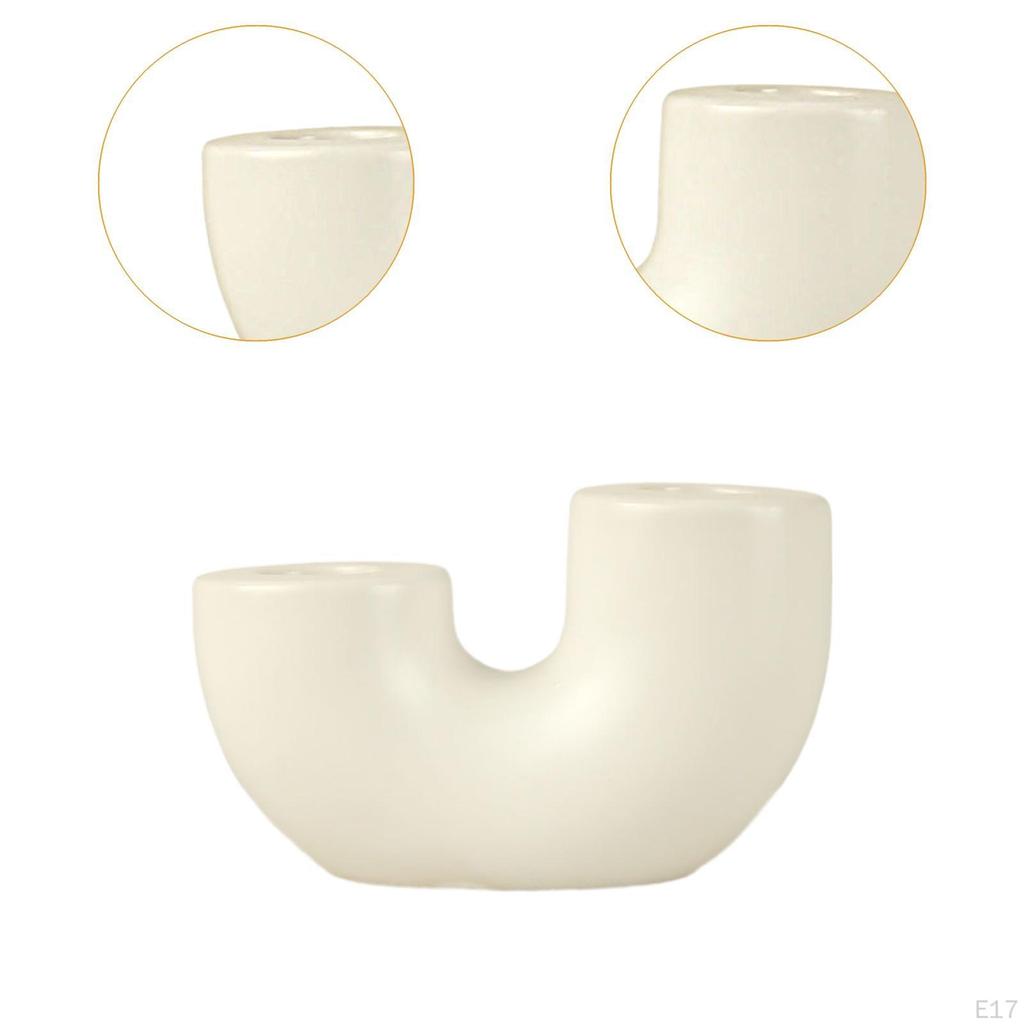 Ceramic Candle Holder for Christmas Pillar Display Home Fireplace Candelabrum