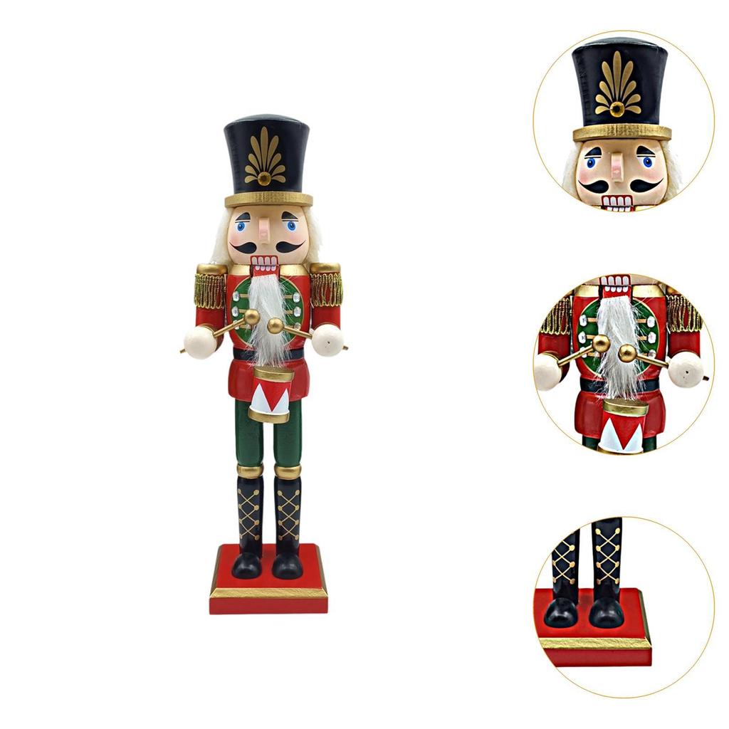 Wooden Nutcracker Ornament Christmas Decoration for Party Holidays Festive
