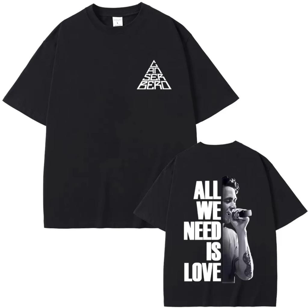 Футболка с графическим принтом лица рэпера Canserbero, футболка с принтом 'All We Need Is Love', мужская и женская, модная хип-хоп, оверсайз футболки, стритвир