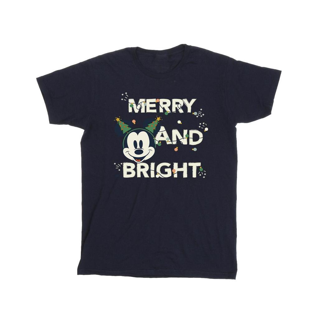 Disney Mens Mickey Mouse Merry & Bright T-Shirt