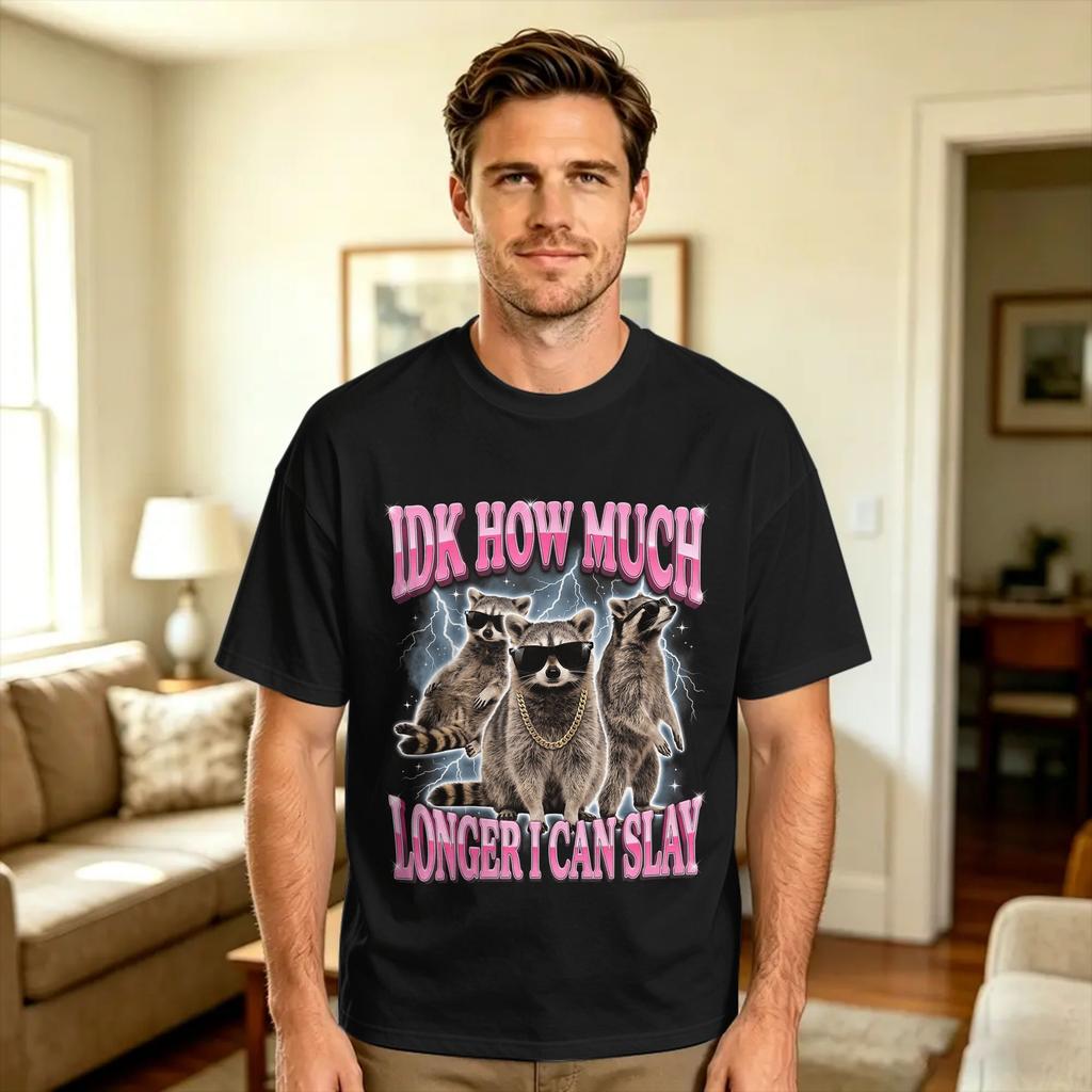 Idk How Much Longer I Can Slay Capybara Tshirt Unisexs Streetwear Tshirts Summer Crew Neck Hip Hop Tees Loose Oversized Tops