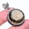 Natural Smoky Topaz Gemstone Handmade 925 Sterling Silver Pendant 1.77" s6P26