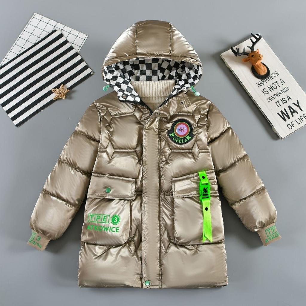 Boys Winter Padded Thickened Jacket Warm Lie Fallow Comfort Coat
