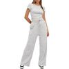 Women's Set Summer Short-sleeved Pleated Top Casual Sweatpants