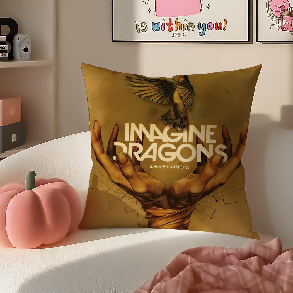 Anthemic Pop American Band IImagine Dragons Cushion Cover Pillowcase Short Plush Invisible zipper Room Sofa Cushion Cover
