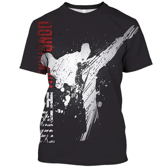 Japan Training T-shirt Men's 3d Karate Printed Tee Tops Oversized Short-sleeved Sportswear Men Quick-drying T Shirt