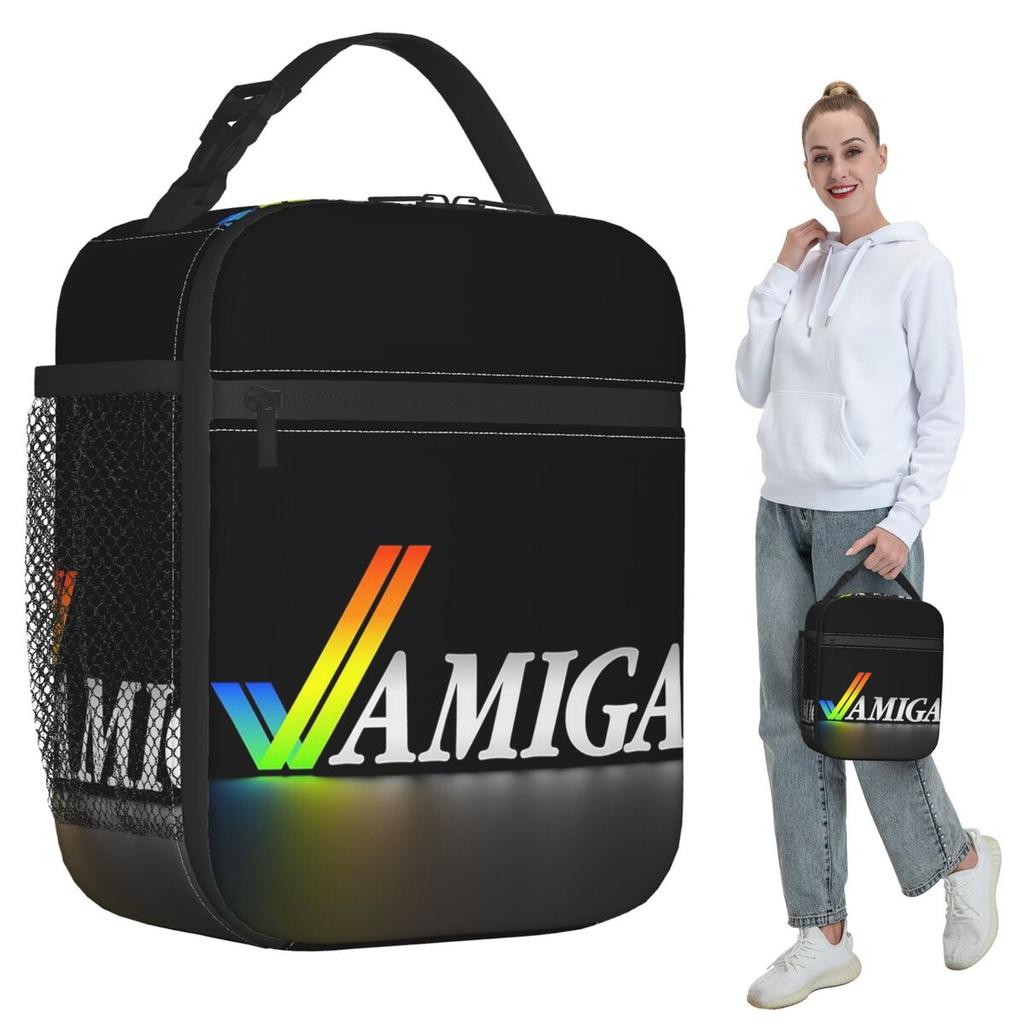 Изолированная сумка-ланчбокс Amiga для женщин, офисный охладитель, термоконтейнер для еды, сумка-тоут, портативные ланч-боксы, контейнер