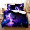 Purple Bedding Set Polyester Duvet Cover Quilt Cover 3D Comforter Cover Lavender Butterfly Double Full King Queen Twin Single