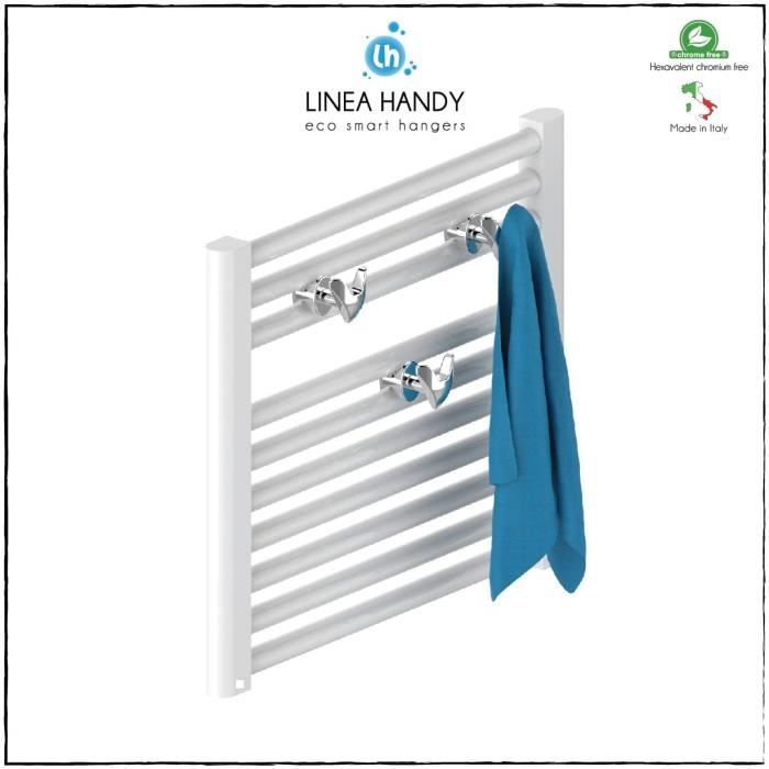 Paire De Handy Vip Tubes Ronds - Patères, Se Fixe Directement Sur Le Radiateur Sèche-serviettes - Chrome