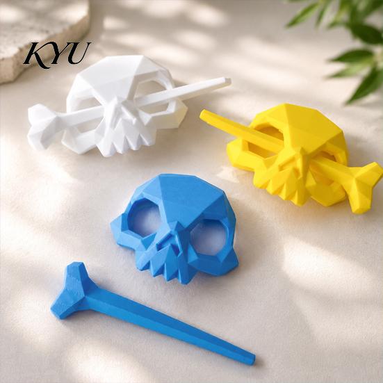 Крутые Аксессуары для Костюма Череп Шпилька для Волос, 3D Печатная Готическая Костяная Заколка-Слайдер, Ежедневные Булавки для Женщин, Жуткая Темная Булавка Хэллоуин Косплей