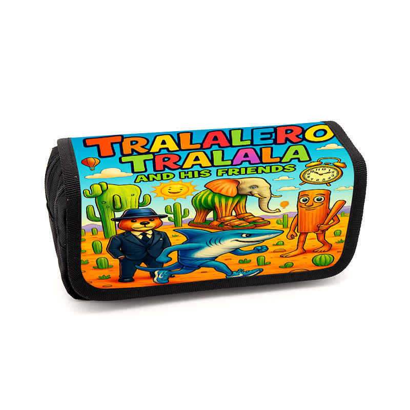 Brain rot pencil case Animation peripheral storage bag Stationery pencil case
