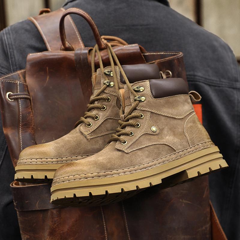 2025 новые ботинки Мартин мужские износостойкие осенне-зимние уличные бархатные теплые ботинки в британском стиле мужские